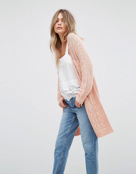 Vero Moda - Cardigan Lungo Traforato - Rosa