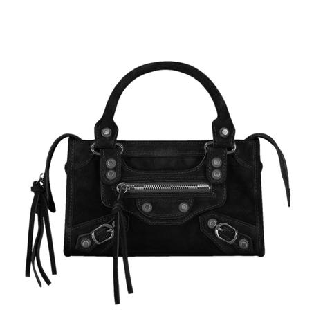 City Bag Mini Suede Black Silver