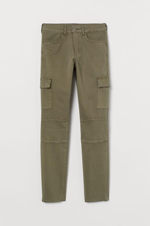 H & M - Skinny High Ankle Jeans - Verde