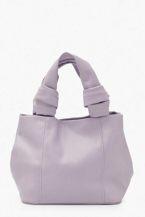 Womens Soft Pu Knot Handle Small Day Bag - Purple - One Size, Purple