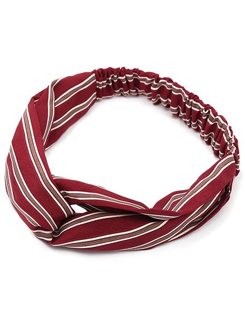 Fascia Elastica Per Capelli Vintage A Righe Blue And White Red With White