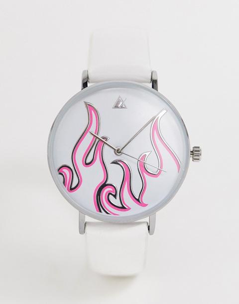 Reloj Blanco Con Llama Neón De Asos Design