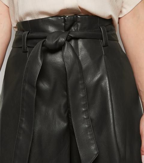 new look leather shorts