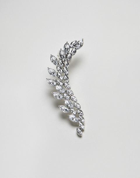 Ear Cuff Plateado Con Strass De True Decadence