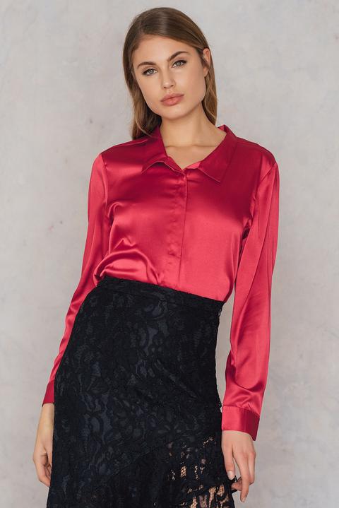 Rut&circle Rebecka Satin Shirt - Red