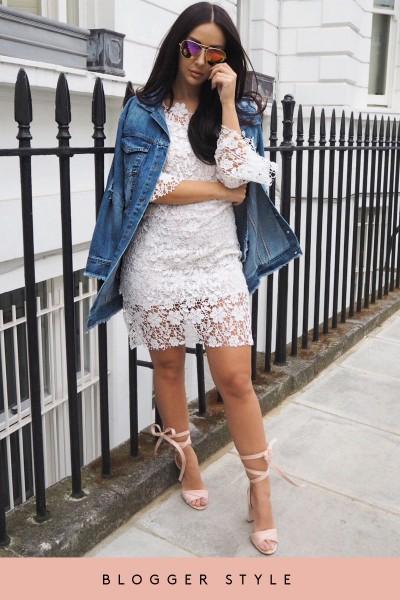 Cara White Crochet Bell Sleeved Dress