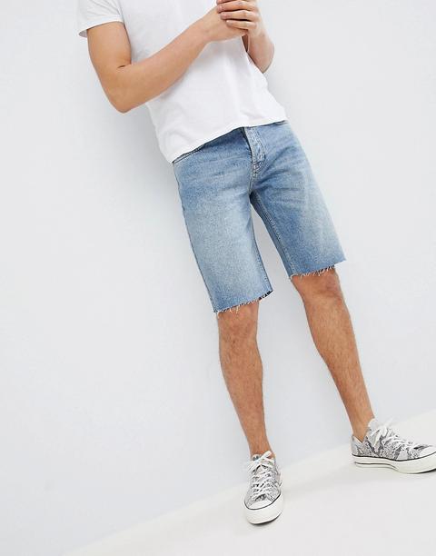 Shorts Vaqueros Con Roturas En Azul Vintage De Mennace