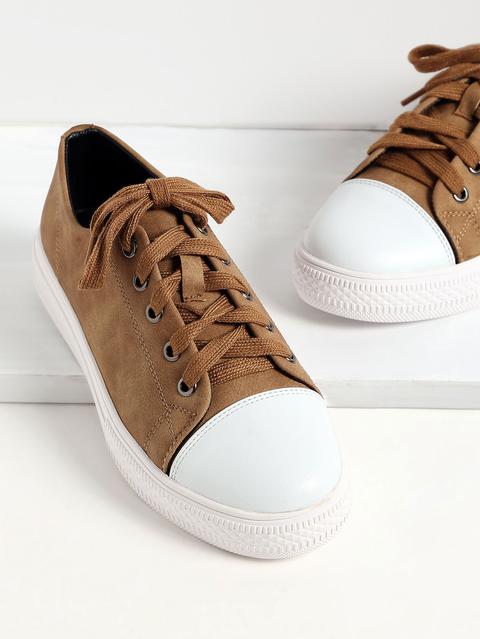 Scarpe Da Ginnastica Con Lacci Pu - Khaki