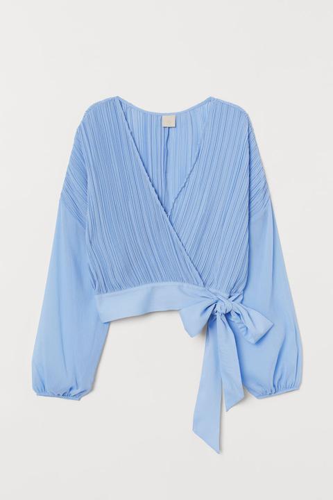 H & M - Camicetta Plissettata - Blu