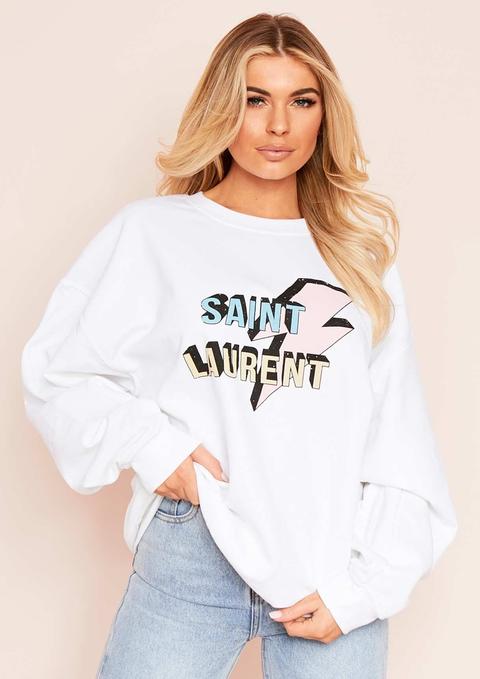 Mia White Lightening Bolt Sweatshirt