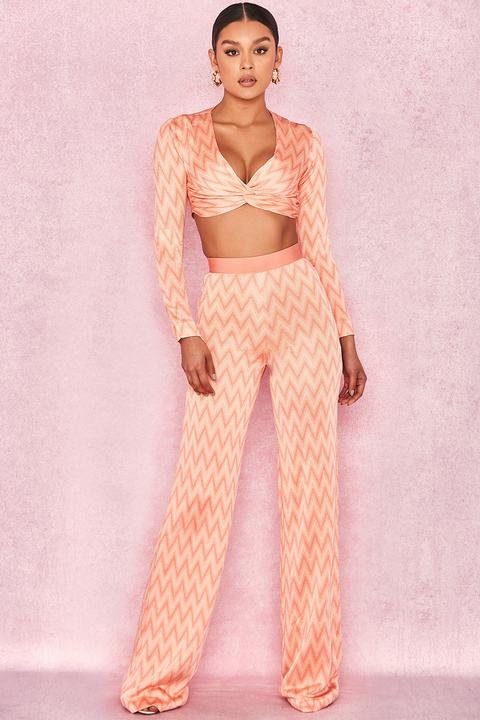 Peach Zigzag Bandage Trousers - Sale