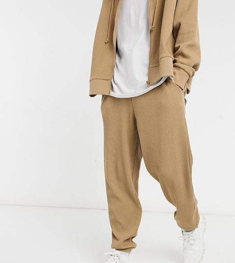 Collusion Joggers In Waffle Fabric Co-ord-brown