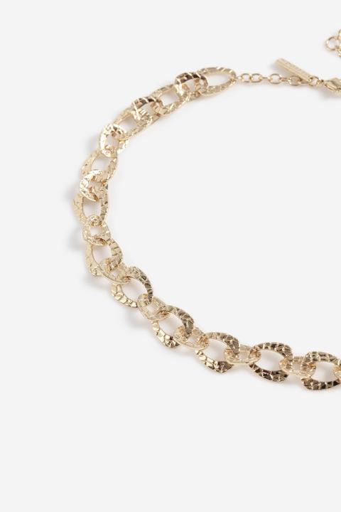 Womens **textured Link Chain Necklace - Gold, Gold