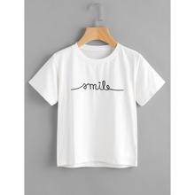 Camiseta Estampada De Letras