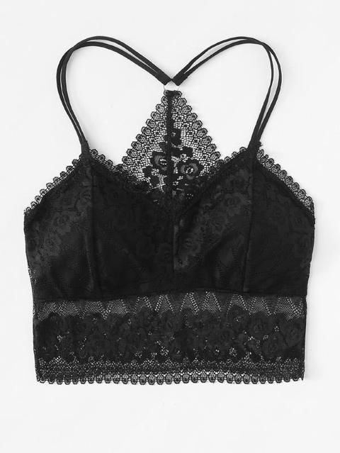 Floral Lace Longline Bralette