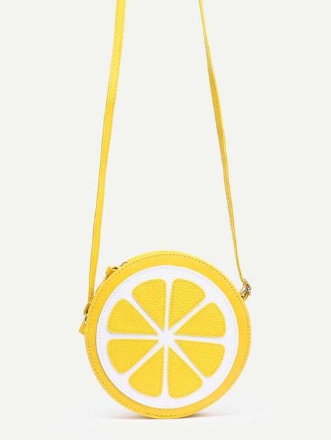 Yellow Lemon Shaped Crossbody Bag