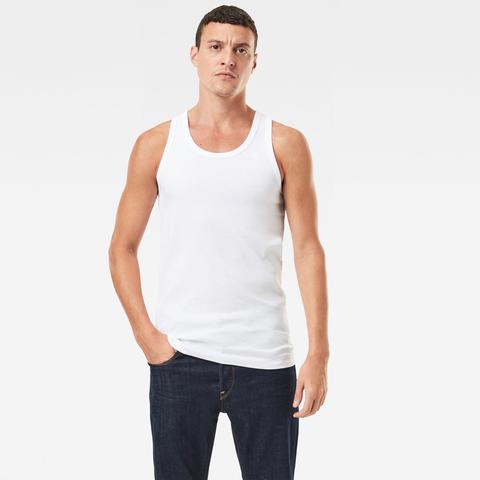 G-star Raw Hombre Paquete De Dos Camisetas Sin Mangas Base Blanco