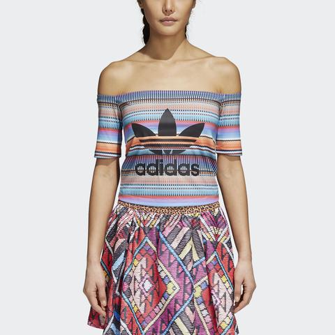 off the shoulder adidas top