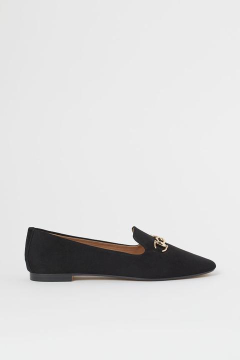 Mocasines Con Hebilla - Negro