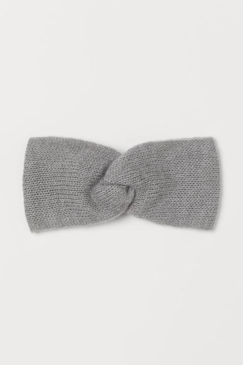 H & M - Fascia Capelli In Misto Mohair - Grigio