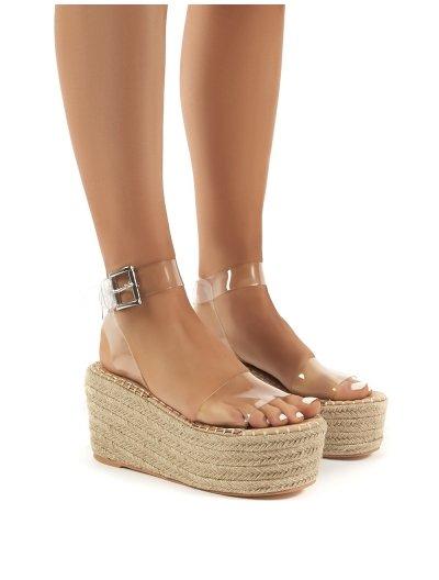 Saffy Perspex Espadrille Flatform Sandals