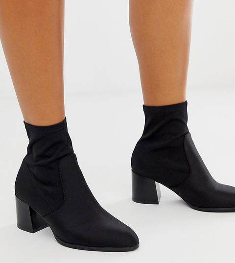 Botas Tipo Calcetín De Neopreno En Negro Rosie De Asos Design Wide Fit