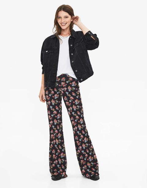 Floral Flared Trousers from Bershka on 