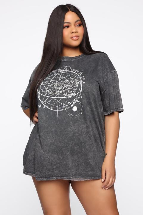 What Goes Around Graphic Top - Black