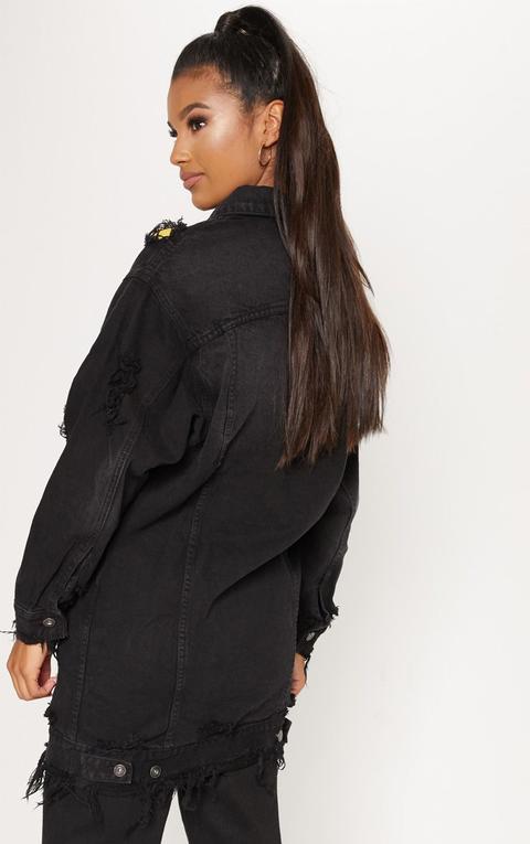 black longline denim jacket