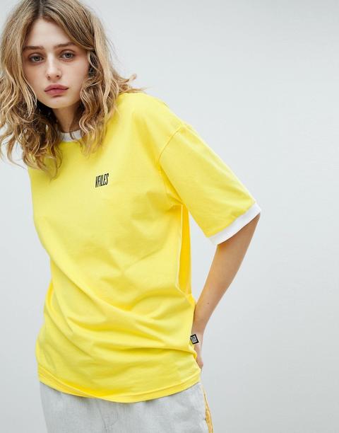 Vfiles - T-shirt Con Logo Gialla - Giallo