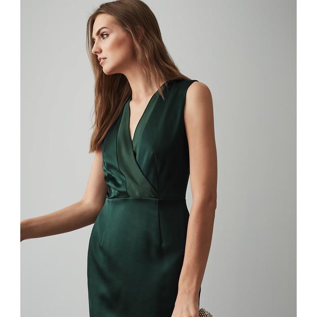 reiss green silk dress