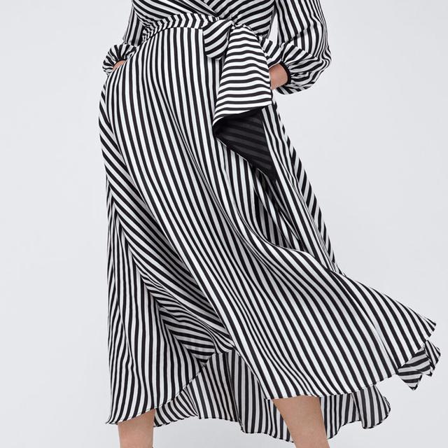 coast mono stripe wrap dress