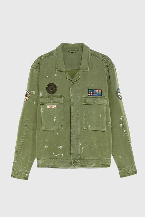 zara patch jacket