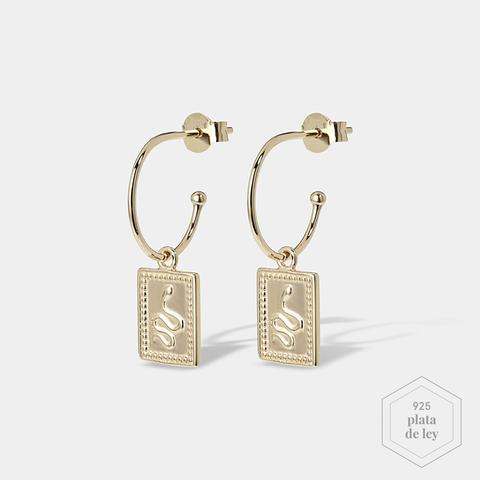 Force Tropicale Hoop Earrings Pendant Gold Plated