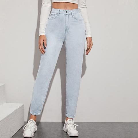 Light Wash High-waisted Mom Jeans