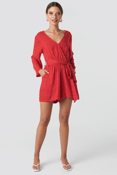 Wrap Playsuit Red