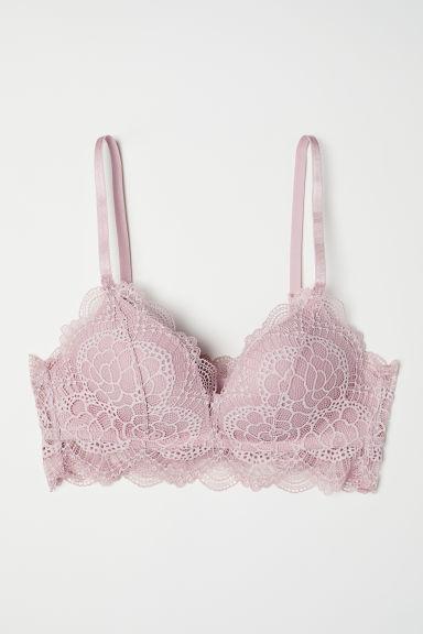 H & M - Bralette Con Push-up - Rosa