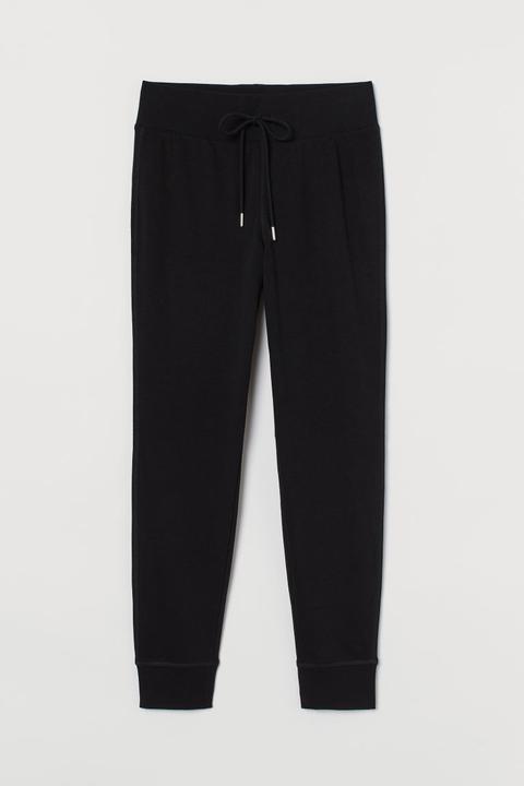 Cotton-blend Joggers - Black