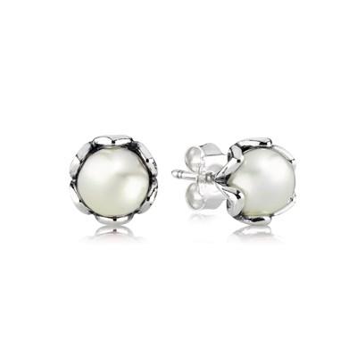Pendientes En Plata De Ley Y Perla De Agua Dulce Blanca