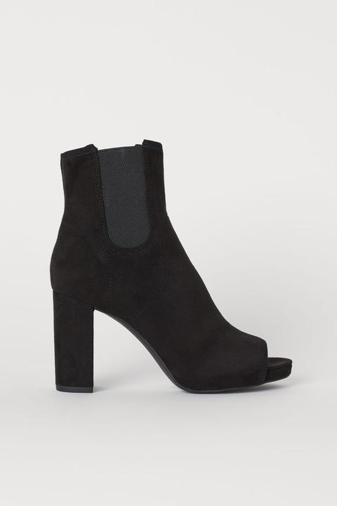 Botines De Plataforma - Negro