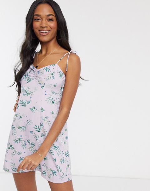 Vero Moda Mini Dress With Tie Straps In Ditsy Floral-multi