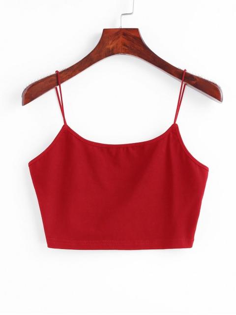 Cami Crop Tank Top Rosso Red