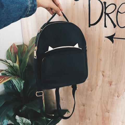 Black Kitty Ears Mini Back Pack