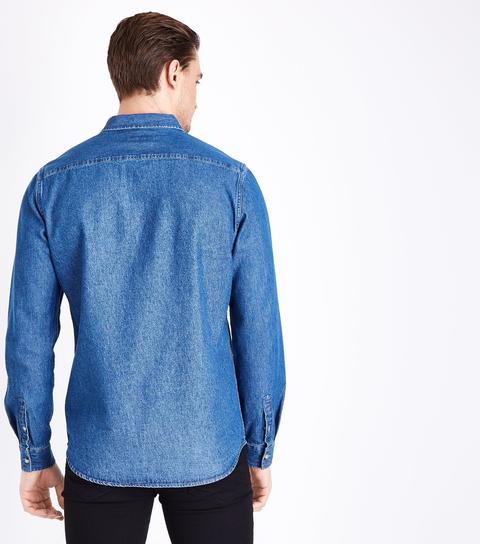Blue Long Sleeve Denim Shirt New Look