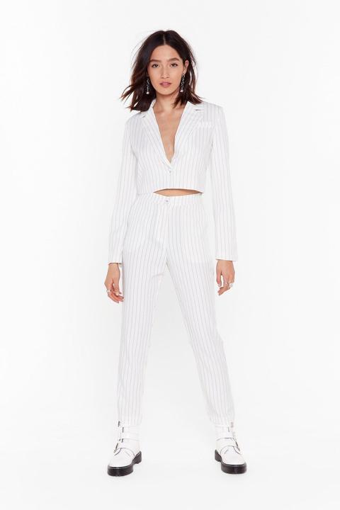 Womens Hollaback Girl Pinstripe Tailored Trousers