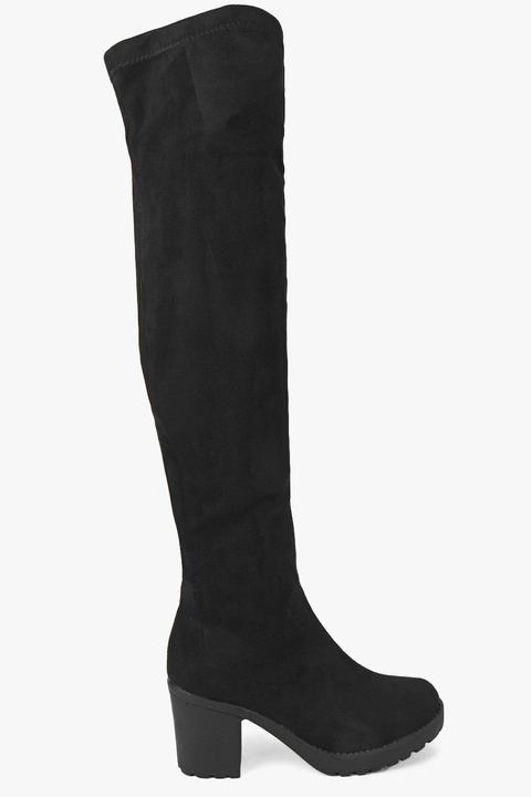 Ella Stretch Over Knee Cleated Boot