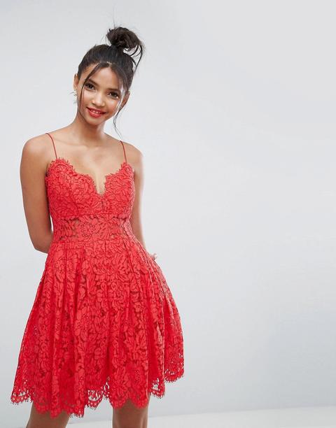 Minivestido De Graduación De Tirantes Con Encaje De Asos