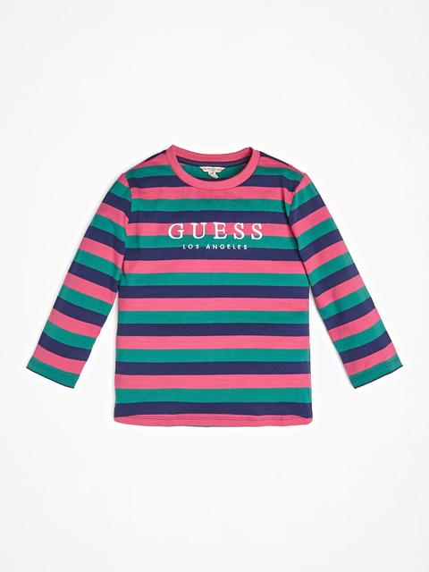 T-shirt Motivo A Righe Ricamo Logo