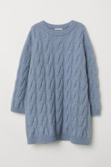 H & M - Pullover Misto Mohair A Trecce - Blu