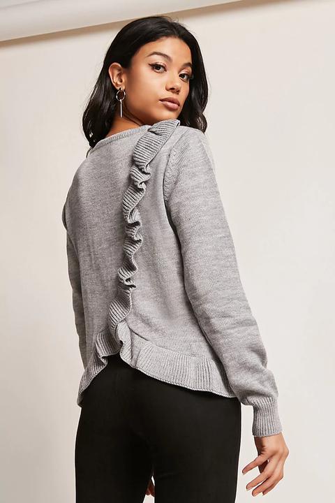 Flounced Jumper-knit Top